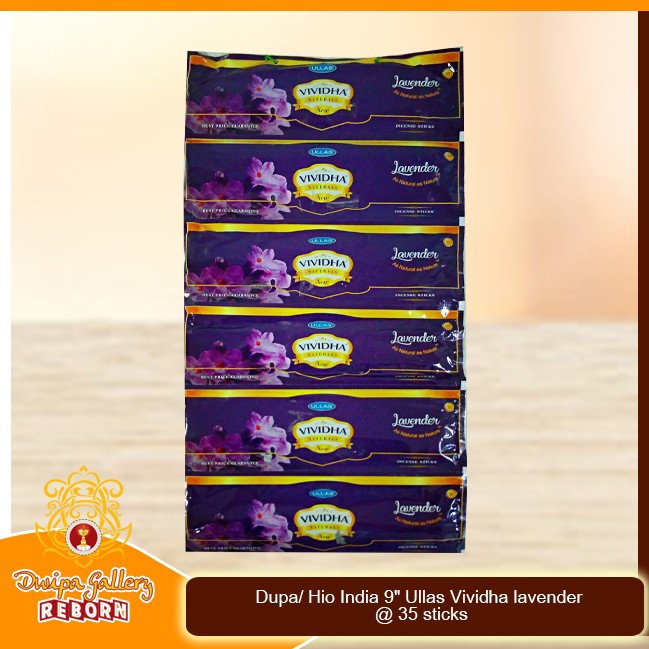 Dupa/ Hio India 9&quot; Ullas Vividha Lavender @ 35 sticks (1 Renceng 6pcs)