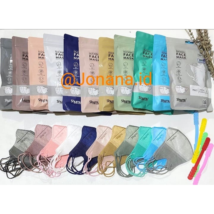 MASKER DEWASA DUCKBILL SHUMU 4LAYER// PREMIUM DUCKBILL PACK EMBOSS SHUMU ISI 10PCS TERMURAH