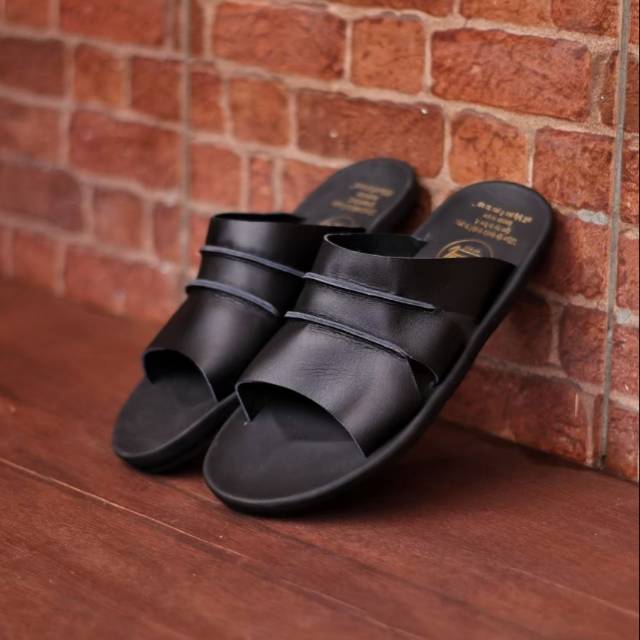 SANDAL KULIT PRIA CEVANY TAIM BLACK BROWN KULIT SAPI ASLI ORIGINAL FOOTWEAR