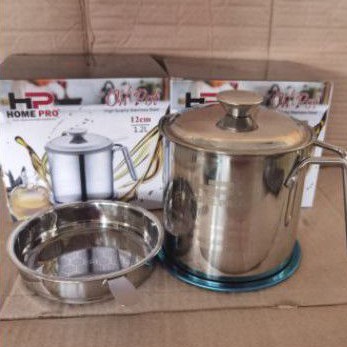 HOME PRO Oil Pot saringan minyak + tatakan 12cm