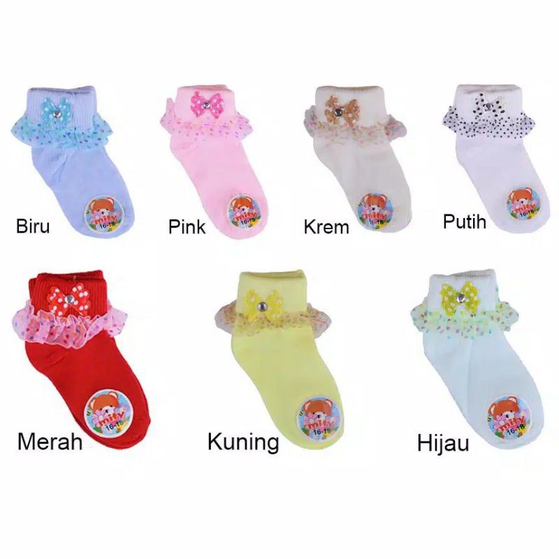 Kaos Kaki Ruffle Renda import (0-12 bulan)