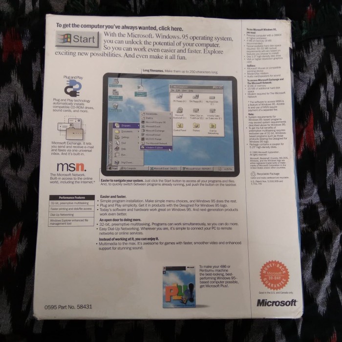 MURAH Windows 95 Disket 3.5 inch Original Big Box PC Software Komputer Jadul
