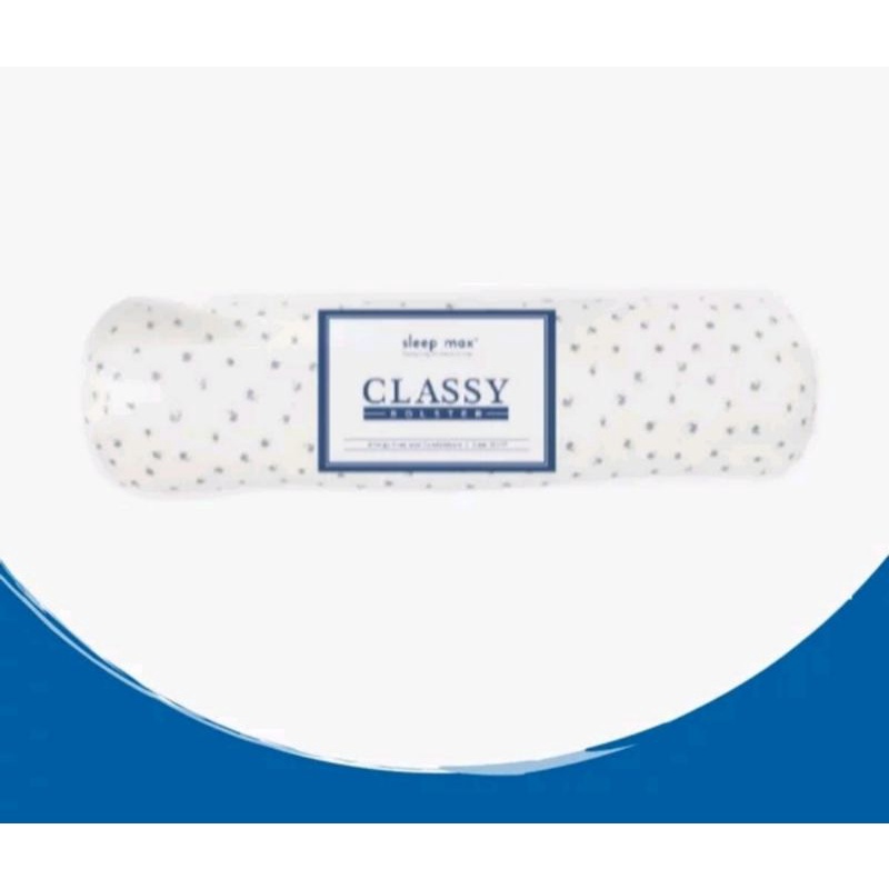 Bantal Guling Dacron  Anti Alergi Sleep Max Classy Bolster Premium Motif Kembang / Bunga Biru Size 21 X 77 CM