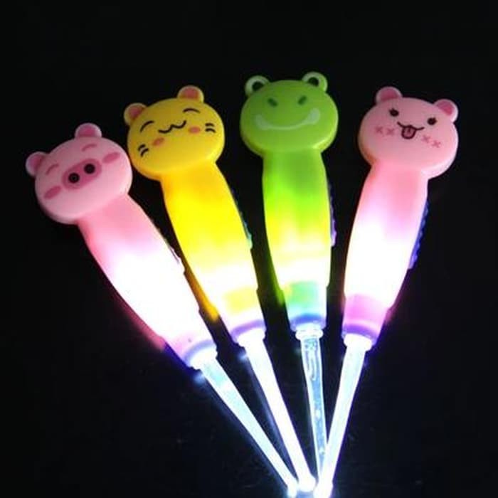 Earpick cartoon animal nyala led KOREK KUPING motif binatang ear pick alat pembersh telinga