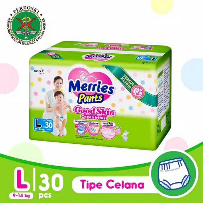 Popok Merries Pants Good Skin Diapers Celana Bayi NB S40 / XL26 / M34 / L30 Semua Ukuran