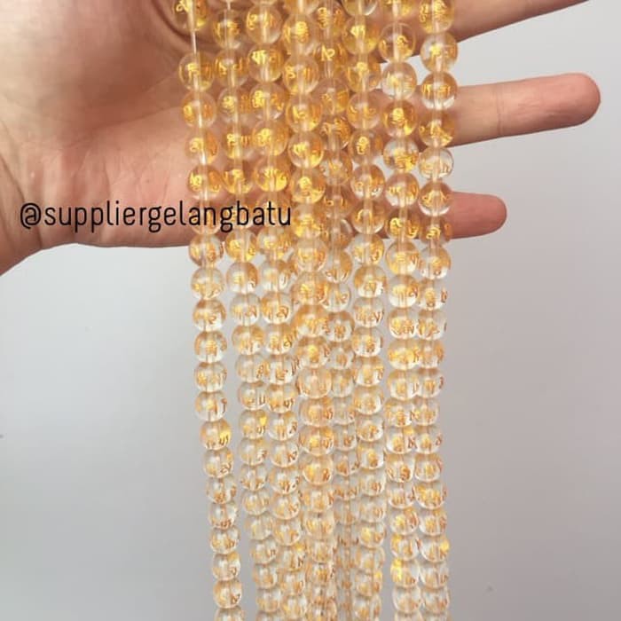 renceng batu clear quartz 8mm kristal tibet kalung natural akik renceng bahan perhiasan fashion