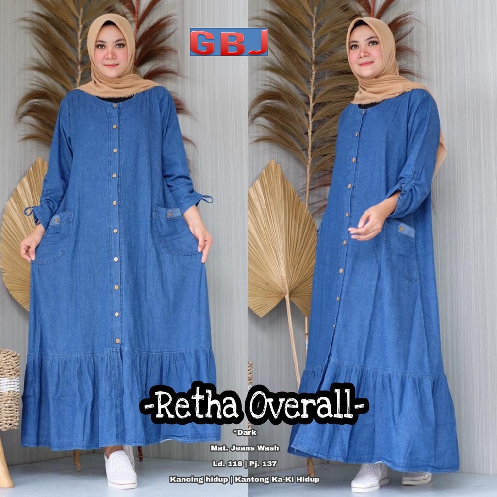 RETHA MAXI JUMBO / DAVONNA DRESS BIG SIZE JEANS BR