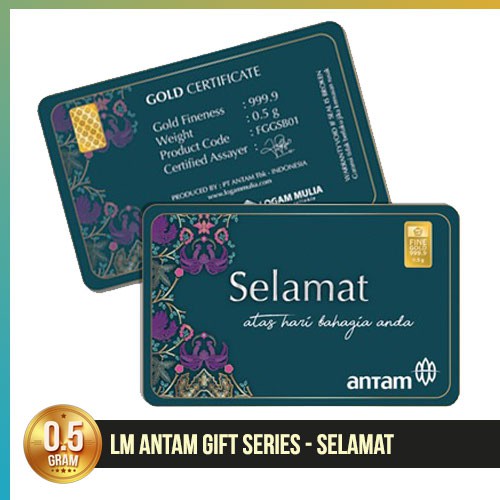 Emas Antam 0,5 Gram Gift Series - Gift Card Selamat