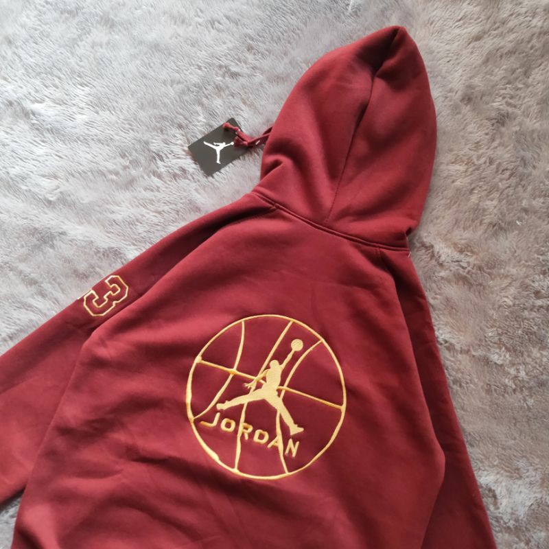 Sweater Hoodie Air Jordan Bordir Basket Gold FullTag &amp; Lebel