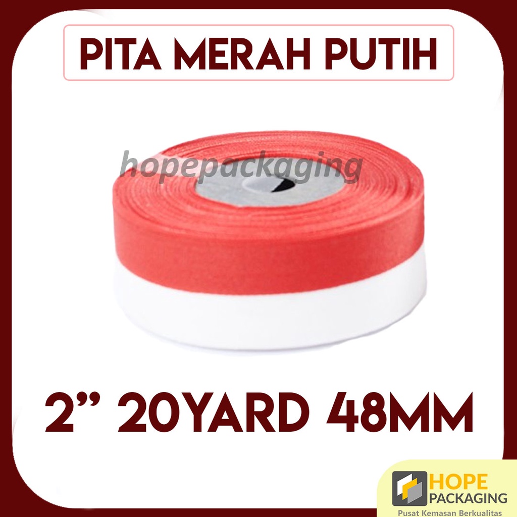 Pita Merah Putih 1 inch / 1/2 inch 20 Yard Pita Bendera Merah Putih