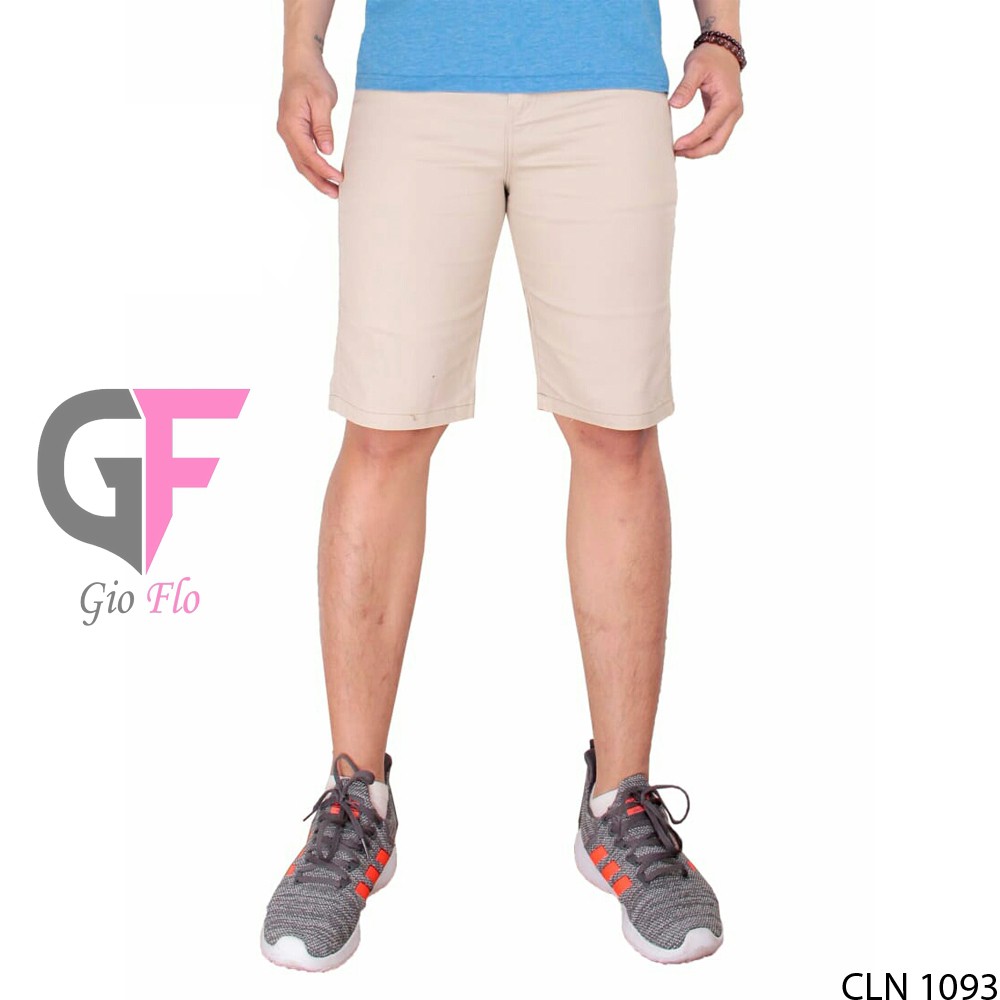 GIOFLO Men Short Chino Pants Celana Pendek Casual Pria Krem / CLN 1093