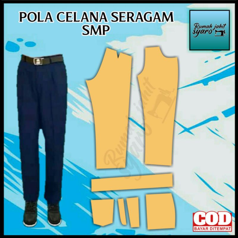 [ RJS11 ]Pola Instan Celana Seragam Smp/Pola Celana Smp/Pola Sd/Pola Seragam Smp/Jiplak/Pola Seragam