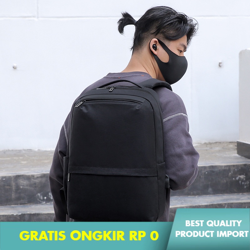 Pria Bisnis Ransel Multi Pengisi Daya USB Komputer Tas Perjalanan Bisnis Perjalanan Tas