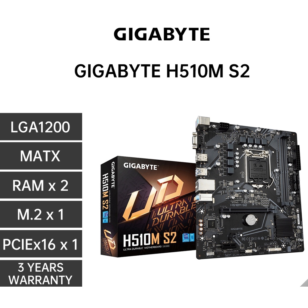 Motherboard GIGABYTE H510M S2 (LGA1200, H510, DDR4)