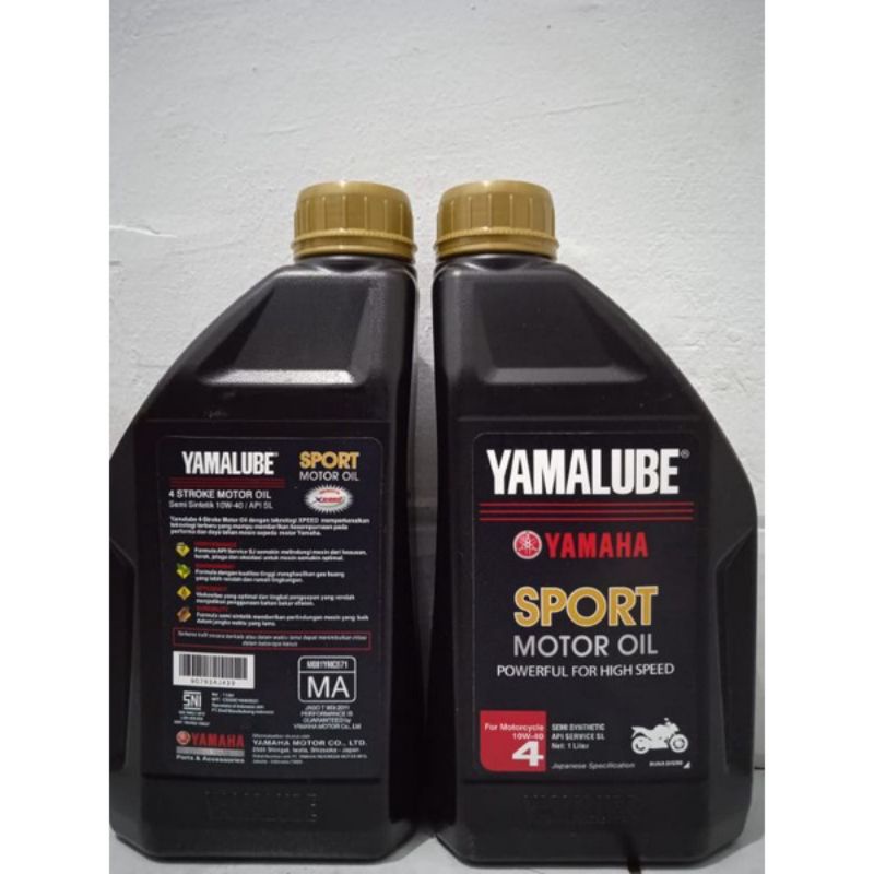 YAMALUBE SPORT 1 LITER SAE 10W-40 API SL JASO MA (Kemasan Baru)