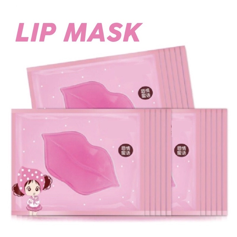 Masker Bibir Collagen / Lip Mask tempel di bibir