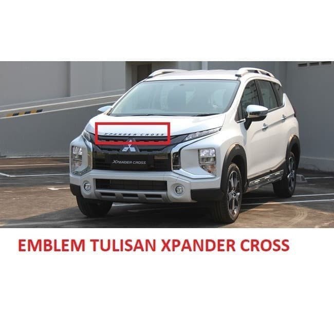 Emblem XPANDER CROSS Logo Tulisan Huruf Xpander Cross Chrome Kap Mesin