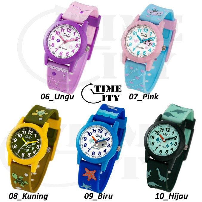 Q&amp;Q QNQ QQ ORIGINAL RUBBER BAND CHEERFULL STYLE VR99J006-010Y Ready Jam Tangan Anak Anti Air