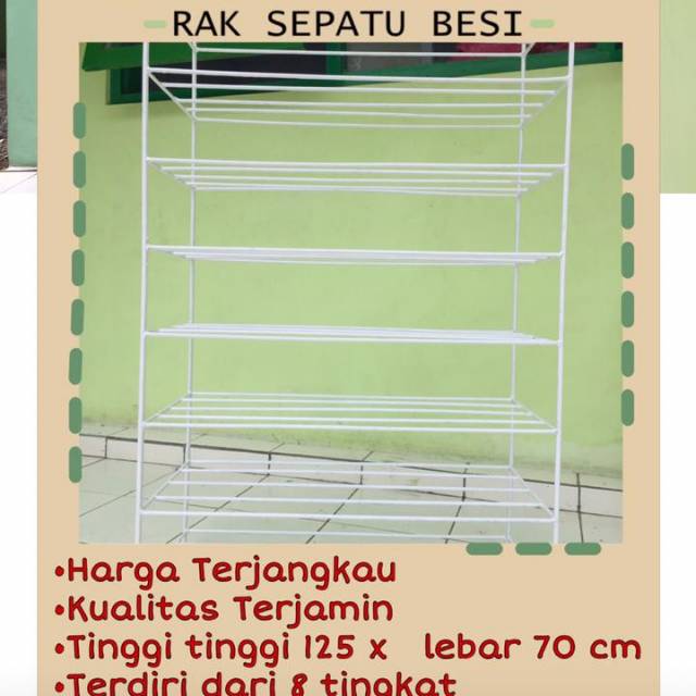 rak sepatu dari besi 8 tingkat