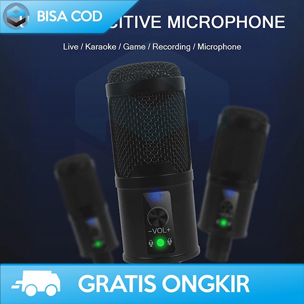 MIC RECORDING MICROPHONE CONDENSER MARSNASKA MULTIFUNGSI JERNIH BLACK