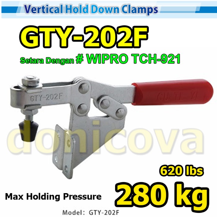 Toggle Clamp Vertical GH 202F GTY 202 F setara WIPRO TCH-921 280kg