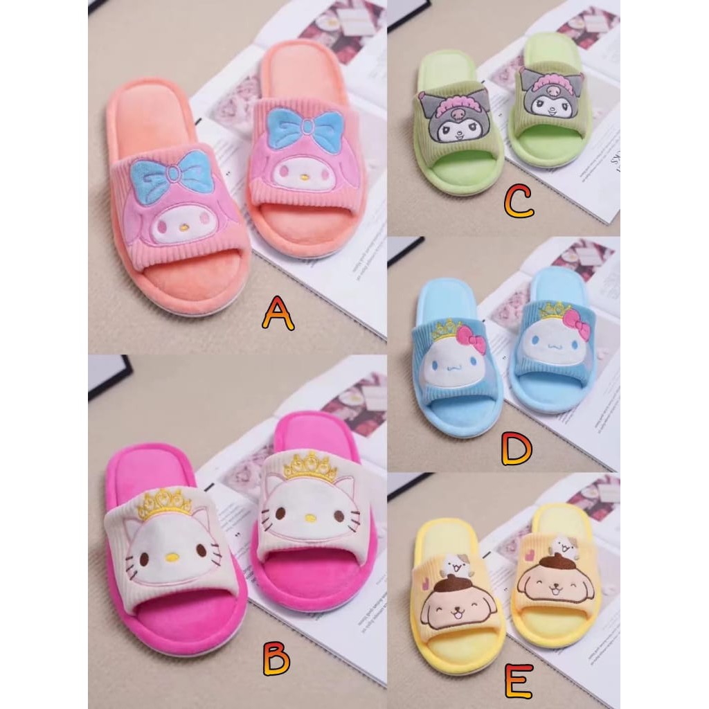 SENDAL RUMAH MAHKOTA KARAKTER MELODY KUROMI CINAMOROLL (25CM)