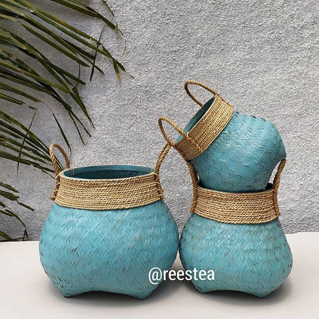 Size L Keranjang  Guci Bambu  Aqua wash Cover Pot  Keranjang  