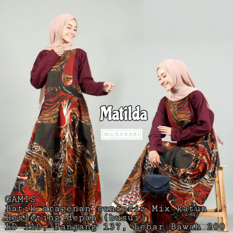 gamis batik sragenan batik long dress alusan seri 1