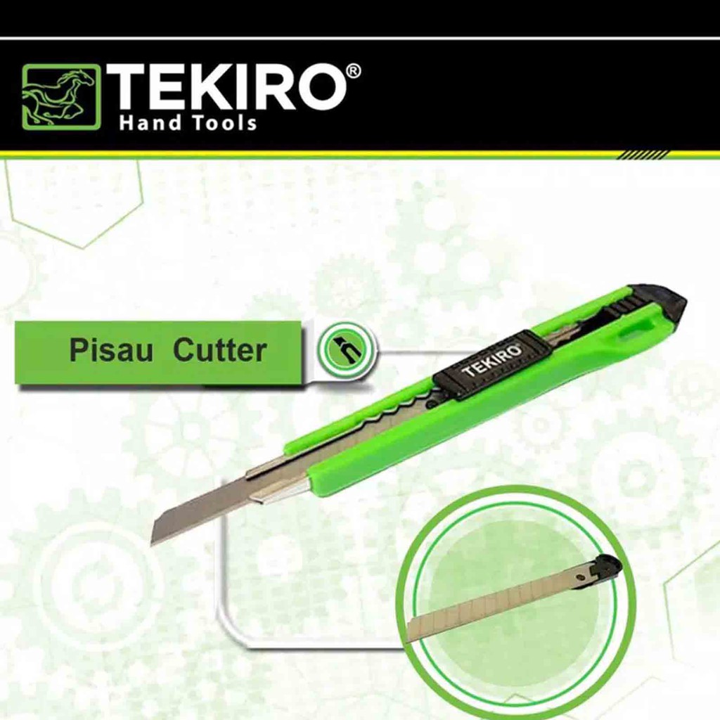 

CUTTER / PISAU CUTTER KECIL 9mm + 2 MATA PISAU TEKIRO GT-PC1561