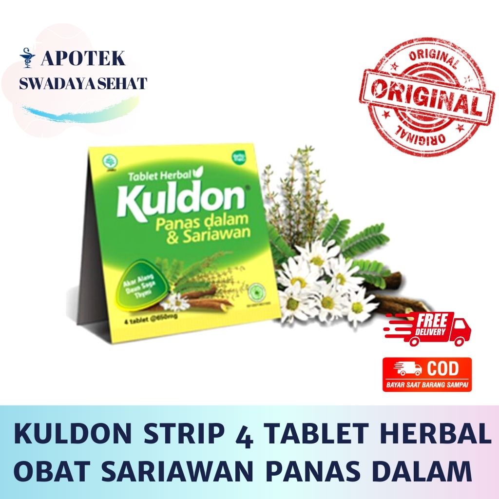 KULDON Strip 4 Tablet Herbal - Obat Meredakan Sariawan Panas Dalam Tenggorokan Kering