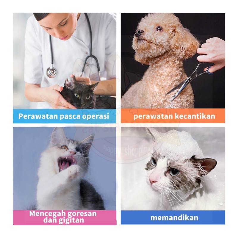 PET COLLAR PENUTUP LEHER - Corong Pelindung Leher Anjing Kucing Cone Neck Collar