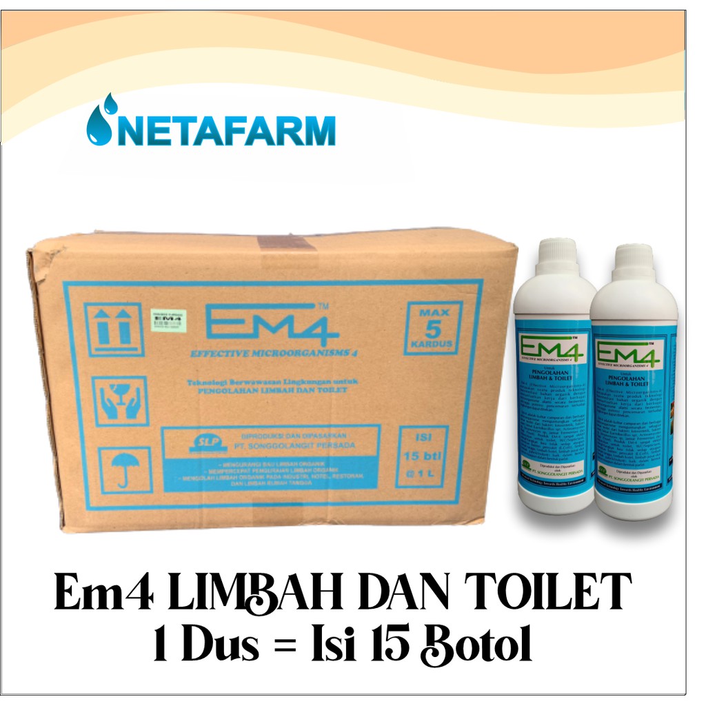 EM4 Pengolah Limbah &amp; Toilet 1 liter - 1 Kardus ( Isi 15 Botol )