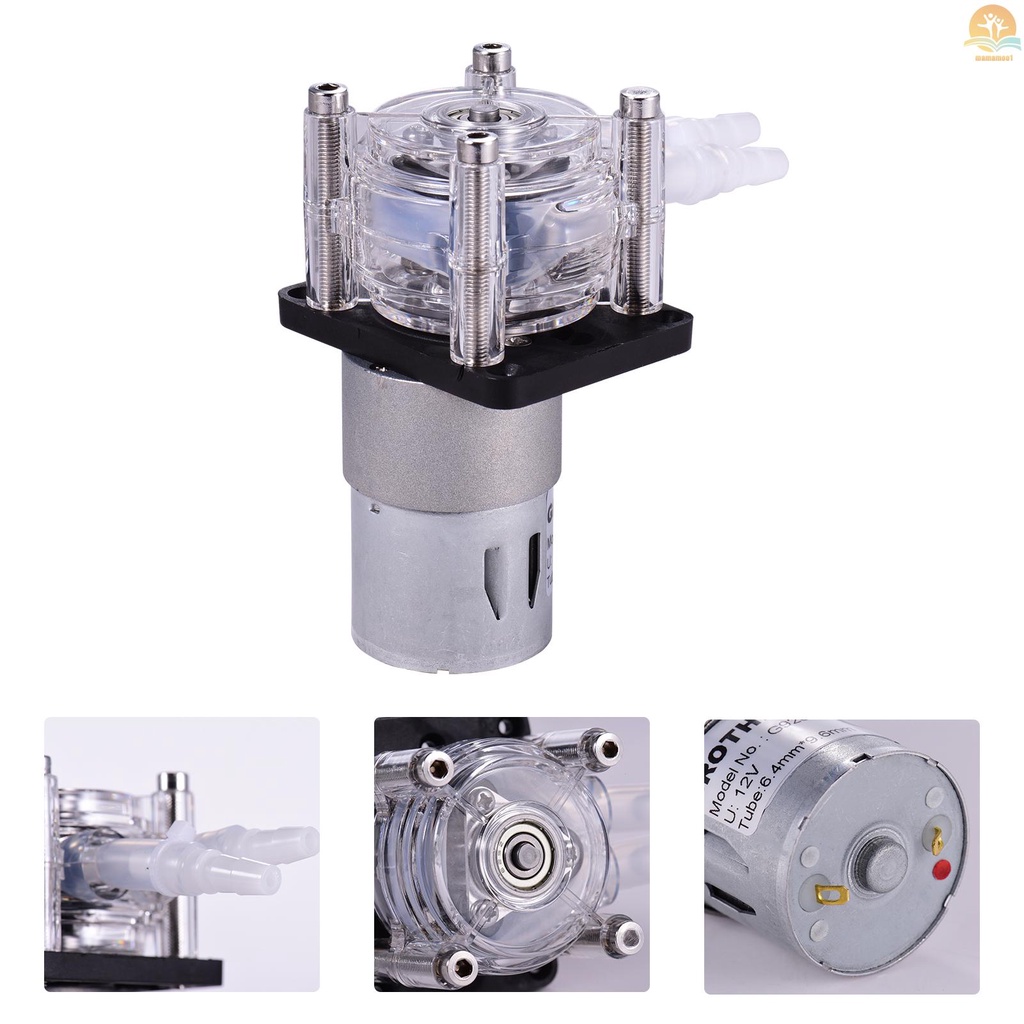 Grothen DC 12V Pompa Peristaltik Dengan Tabung Silikon Aliran Tinggi Pompa Cairan Air Dosis Pompa Vakum Self-Priming Anti-Korosi Adjustable Flow Untuk DIY Aquarium Lab Chemical