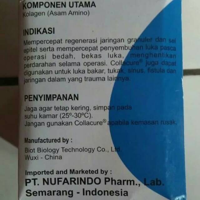 COLLACURE spon collagen dressing ukuran 50 x 50 x 5 mm