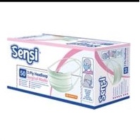Masker SENSI headlop, Masker hijab 3 ply isi 50 pcs