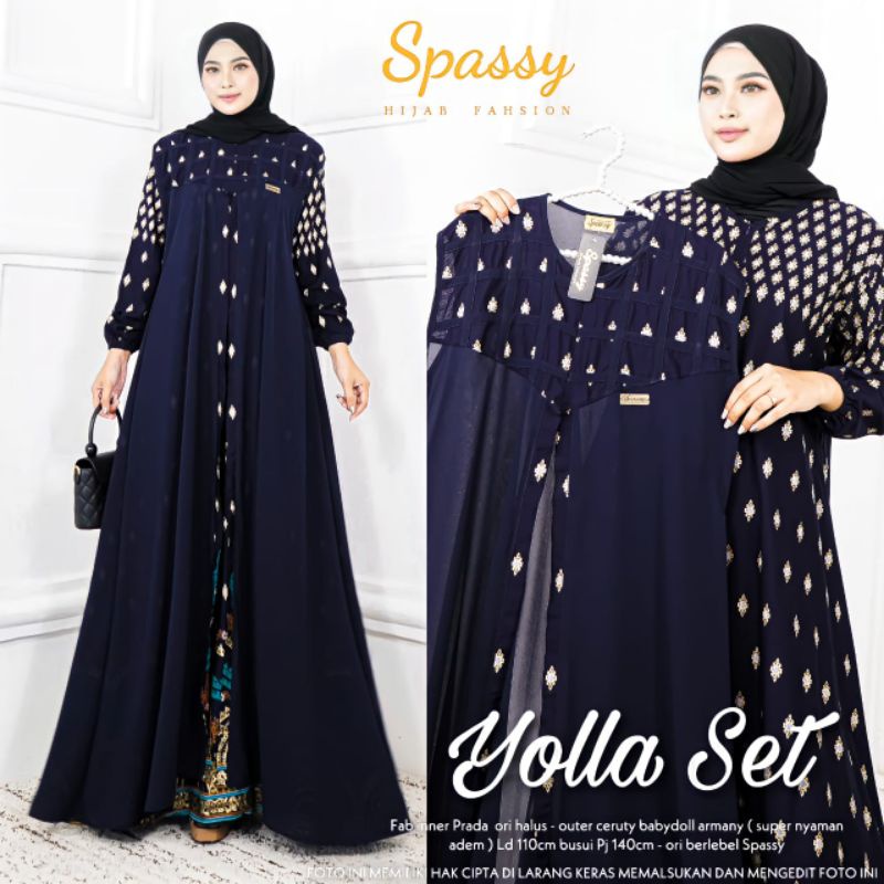 [[ BISA COD ]] TIDAK ORI UANG KEMBALI - ORI BERLABEL SPASSY - YOLLA SET | GAMIS SPASSY ORI