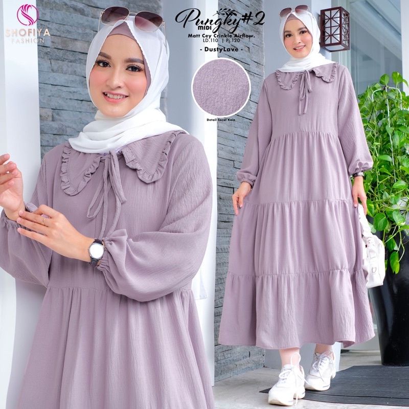 PUNGKY #2 MIDI DRESS CRINKLE
