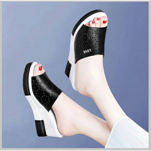 SANDAL WEDGES WANITA IMPORT PREMIUM MURAH SIMPLE CASUAL CANTIK Us 74