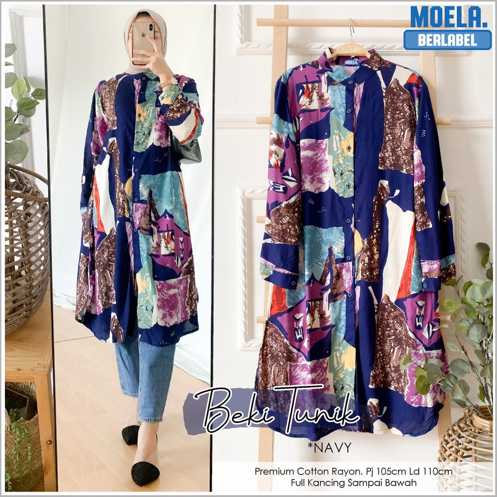 Beki Baju Long Tunik Wanita Murah Atasan Wanita Muslim Remaja Kekinian Tunic Busui Moela Terbaru
