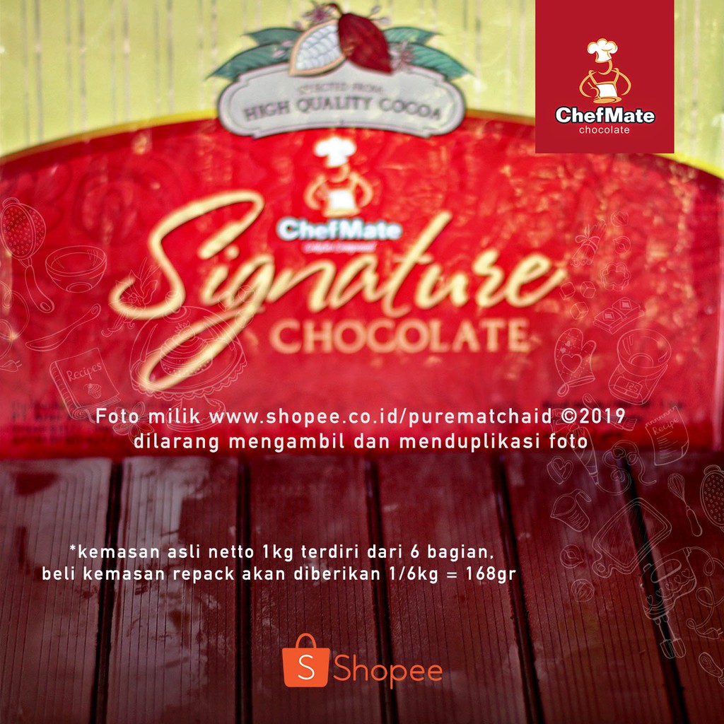 Chefmate - SIGNATURE Dark Chocolate 1kg Cokelat Batang ...