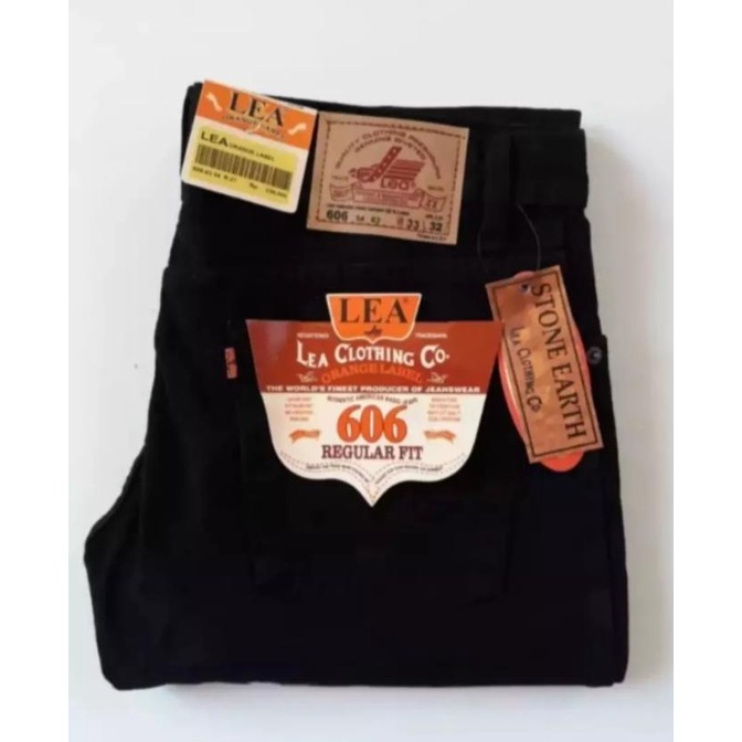Celana Jeans Pria Lea 606 Original Standar - hitam pekat uuran 28-38 Star Seller Termurah