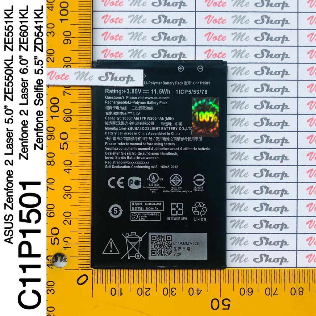 Baterai Batre Asus ZENFONE 2 LASER 5.5" ZE550KL ZE551KL Z00LD Z00WD / LASER 6.0" ZE601KL ZE600KL / S