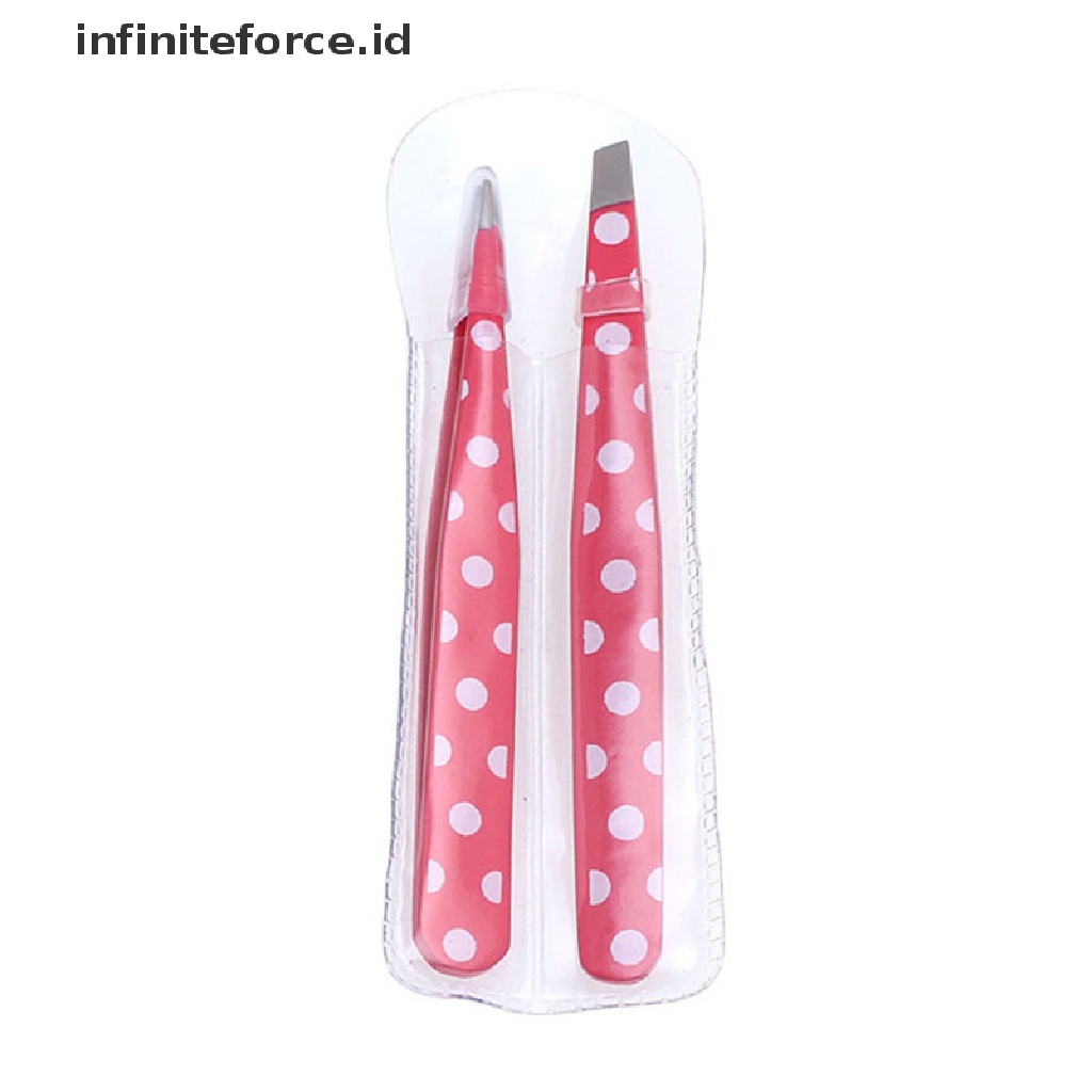 Infiniteforce.id 2pcs / Set Pensil Alis Motif Leopard Bahan Stainless Steel Untuk Makeup / Kosmetik Wanita