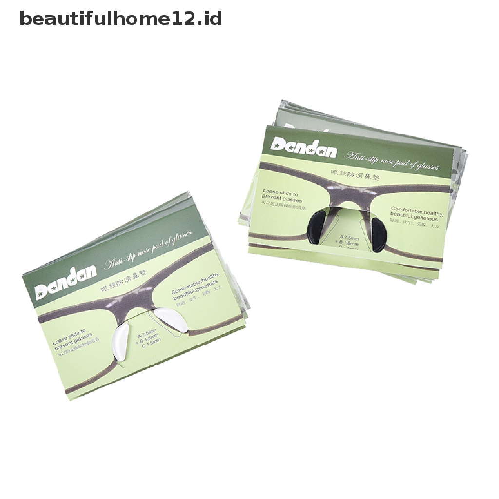 【beautifulhome12.id】 5 pairs 1.8mm anti-slip silicone nose pads eyeglass sunglass glasses spectacles .