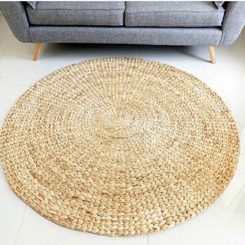 Rug Karpet Eceng Gondok Bulat | Karpet Lantai Anyaman 50 80 100 120 150 200 cm | Oleh Oleh Bali
