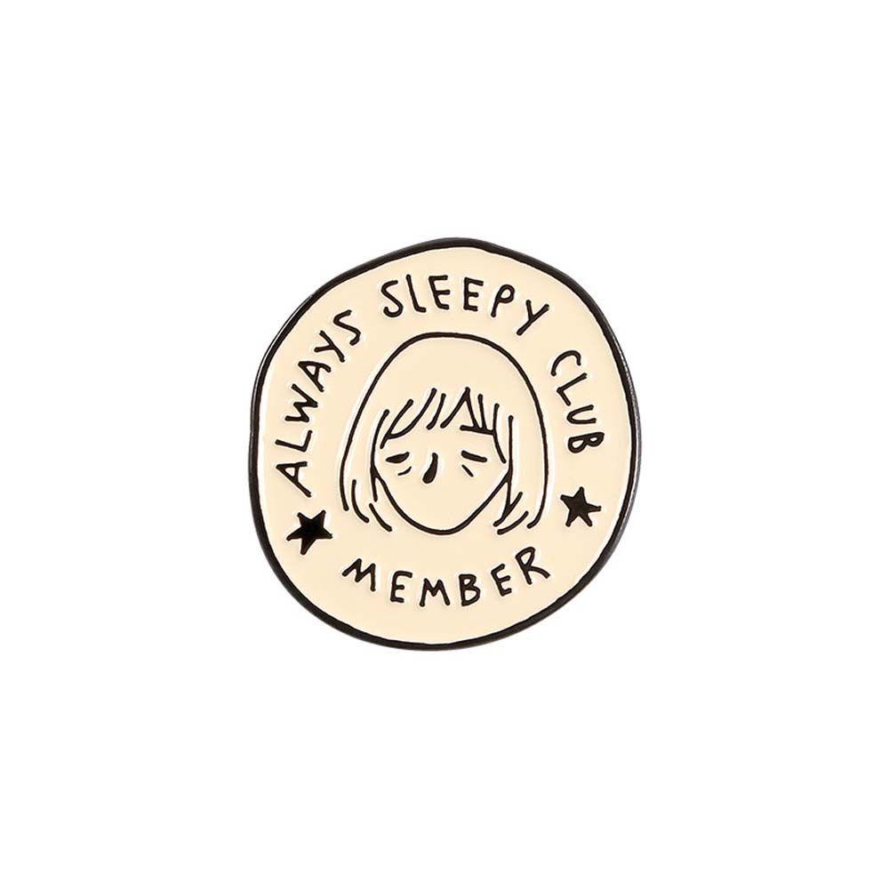 Mxbeauty Lucu Bros Hadiah Untuk Wanita Pria Fashion Kerah Bros Selalu Tidur Club Travel Commemorative Lapel Pin Enamel Pin