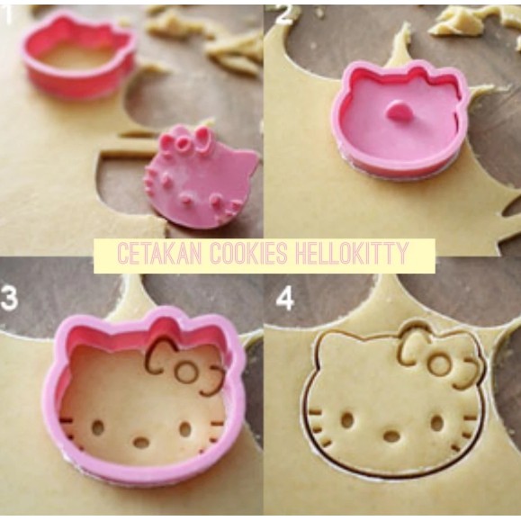 

CETAKAN COOKIES - CETAKAN KUE, CETAKAN ADONAN COOKIES MOTIF PANDA, HELLO KITTY