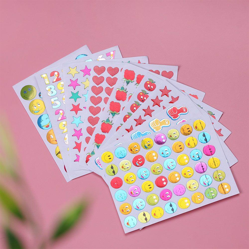 Pineapple 10sheets Reward Stiker Penghargaan Bunda Guru Smiley Face Bintang Berujung Lima Album Foto Decor