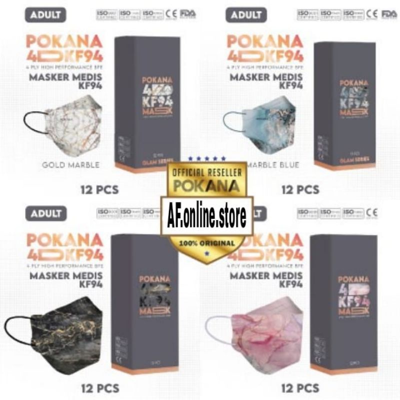 Masker POKANA 4D KF94 MOTIF / EARLOOP MADICAL FACE MASK FASHION SATUAN SERIES