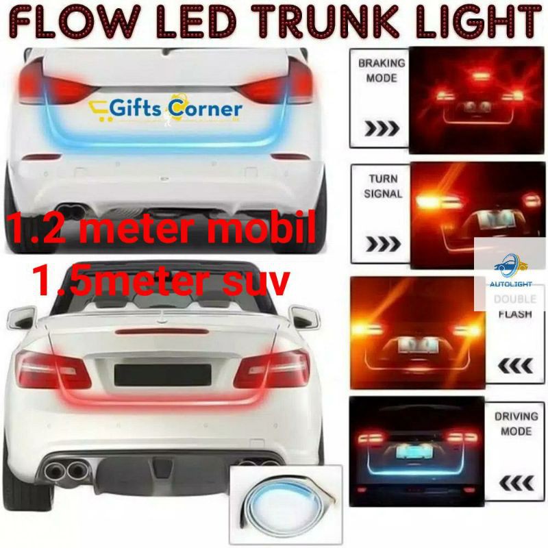 Lampu Strip DRL RGB 12V TAIL LED Lampu Bagasi Pintu Belakan Mobil Stop Sein Signal